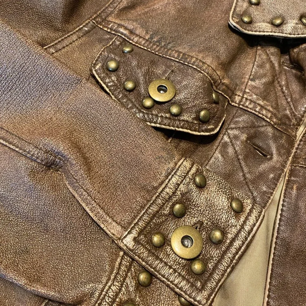 Wilsons Leather Crop Studded Leather Jacket - Picture 5 of 15
